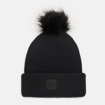 Шапка женская Under Armour UA Halftime Ribbed Pom 1373098-001 One Size Черная (196039075000)