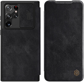 Etui z klapką Nillkin Qin Leather Pro do Samsung Galaxy S22 Ultra Black (6902048235564)