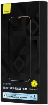 Загартоване скло Baseus для Apple iPhone 14 Pro Max Black (SGKN010302)