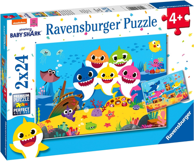 Puzzle Ravensburger Baby Shark 2 x 24 elementy (4005556051243)