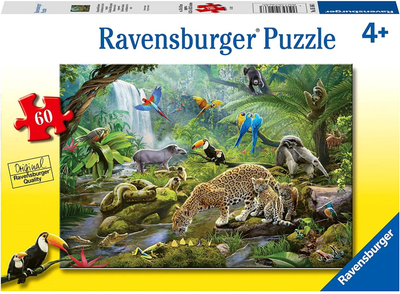 Puzzle Ravensburger Zwierzęta z lasu tropikalnego 60 elementów (4005556051663)