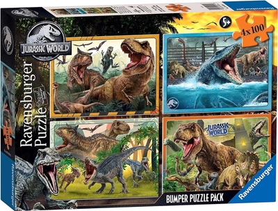 Пазл Ravensburger Jurassic World Bumper 4 x 100 елементів (4005556056194)