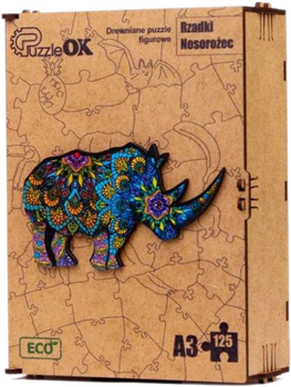 Пазл дерев'яний PuzzleOK Рідкісний носоріг 125 елементів (4821993007410)