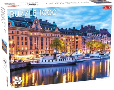 Puzzle Tactic Around the World Northern Stars: Stockholm Old Town Pier 1000 elementów (6416739566788)