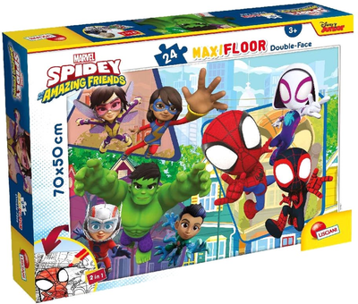 Puzzle dwustronne Lisciani Maxi Floor Marvel Spidey 24 elementy (8008324099726)