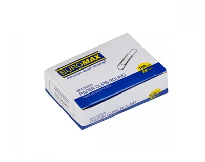 Скрепки 28 мм 100 шт BUROMAX BM5005 закругленный серебристый
