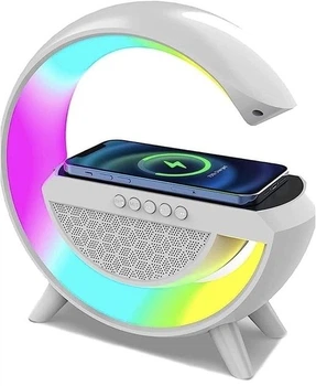 Колонка портативная Smart BT2301 беспроводная зарядка Bluetooth LED белый