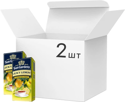 Упаковка Чая черного Sun Gardens Juicy Lemon 2 шт по 25 пакетиков (4820082709105)