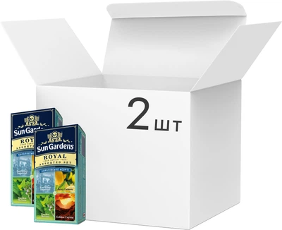 Упаковка Чая Sun Gardens Royal 4 вида 2 шт по 24 пакетиков (4820082706258)