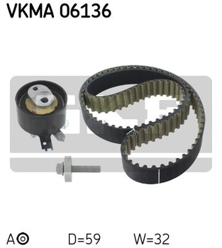 Комплект ремня ГРМ SKF VKMA 06136