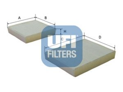 Фильтр, воздух во внутренном пространстве UFI 53.143.00