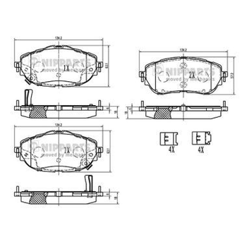 Колодки гальмові дискові Nipparts N3602150