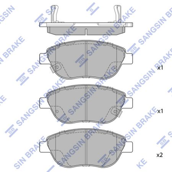 кт. Тормозные колодки дисковые Sangsin SP1710