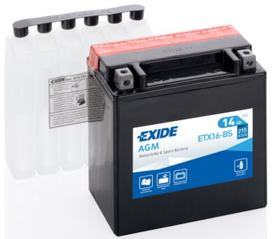 Акумулятор EXIDE AGM [12B] 14 Ah/ 150x87x161 (ДхШхВ) CCA 215 EXIDE EXI ETX16-BS