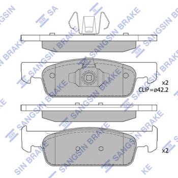 кт. Тормозные колодки дисковые Sangsin SP1787