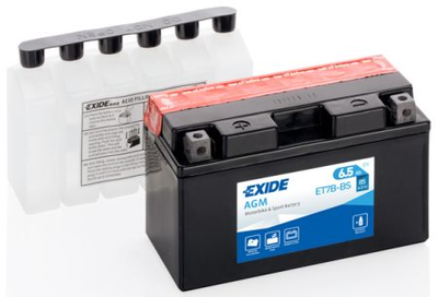 Акумулятор EXIDE AGM [12B] 6,5 Ah / 150x65x93 (ДхШхВ) EXIDE EXI ET7B-BS