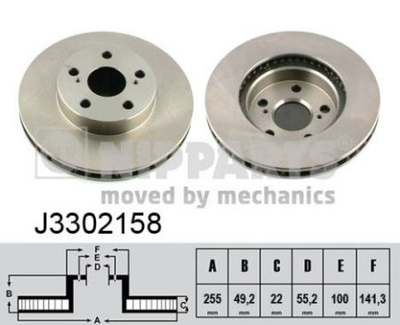 Тормозной диск Nipparts J3302158