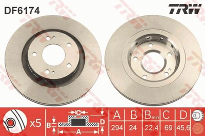 Тормозные диски TRW TRW DF6174