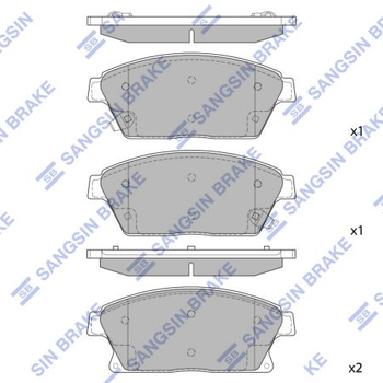 кт. Колодки гальмові дискові Sangsin SP1480