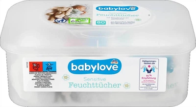 Детские влажные салфетки Babylove Sensitive (80шт) в Коробке