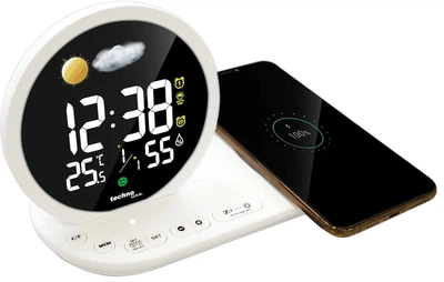Настольные часы Technoline WT427 Wireless Mobile Charging White (WT427)