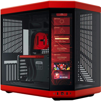 Корпус Hyte Y70 TOUCH Black-Red, Mid-Tower / ATX, Micro-ATX и Mini-ITX PC Case with PCIE 4.0 cable included (CS-HYTE-Y70-BR-L) Без БП