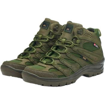 Берці демісезонні тактичні черевики PAV 507 олива хакі шкіряні з мембраною Winterfrost 46