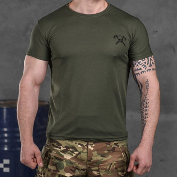 Мужская потоотводящая футболка Coolmax с принтом "Чеpеп" олива размер 2XL