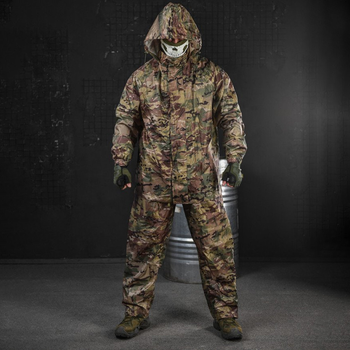 Мужской маскировочный костюм "GEN2" / Влагозащищенная куртка с капюшоном + брюки мультикам размер L