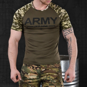 Потовідвідна чоловіча футболка Odin coolmax з принтом "Army two" олива піксель розмір S
