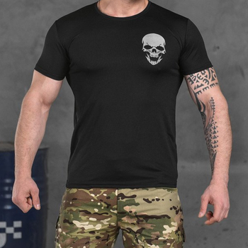 Потоотводящая мужская футболка Odin Coolmax с принтом "Skull" черная размер 3XL