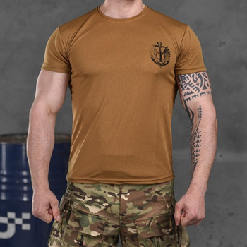 Потоотводящая мужская футболка Coolmax с принтом "Верный навсегда" койот размер XL