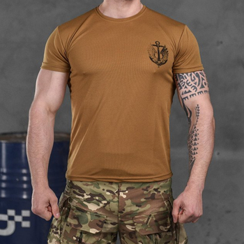 Потоотводящая мужская футболка Coolmax с принтом "Верный навсегда" койот размер XL