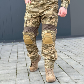 Мужские брюки "G3 R&M" рип-стоп с наколенниками и эластичными вставками пиксель размер M