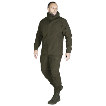 Чоловічий костюм Подовжена Куртка + Штани на флісі / Демісезонний Комплект SoftShell 2.0 олива розмір 3XL