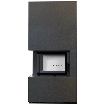 Камінна топка Kratki FLOKI BOX лівий 8 kW Ø 160 в обудові модульній INDIAN BLACK