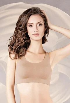 Безшовний топ Giulia Classic Top S/M бежевий