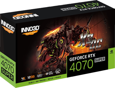 Відеокарта INNO3D PCI-Ex GeForce RTX 4070 Super X3 OC 12GB GDDR6X (192bit) (2505/21000) (HDMI, 3 x DisplayPort) (N407S3-126XX-186162L)
