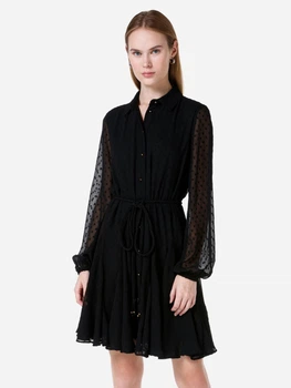 Платье-рубашка короткое осеннее женское Colin's CL1067331-BLK XL Черное (8683197997555)
