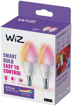 Zestaw inteligentnych żarówek WIZ Smart Candle Color LED WiFi C37 E14 470 lm 4.9 W (8719514551275)