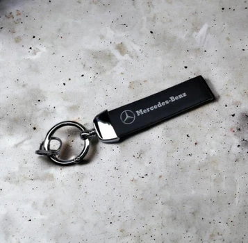Брелок для автомобільних ключів екошкіра та метал Mercedes