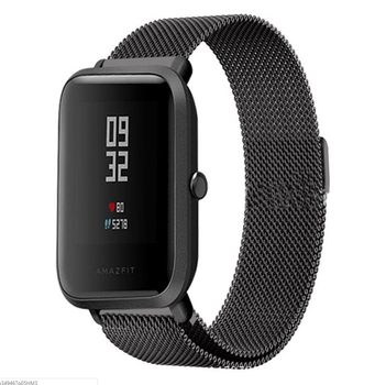 Металевий ремінець MiJobs 20 мм для Amazfit Bip Lite S U/ GTS 2 3 4 Mini / GTR (42 mm) / 2, Samsung Galaxy Watch / Active 2 (40 mm) / Gear S4 (42 mm), Huawei GT2 (42 mm) міланська петля Чорний 1565P
