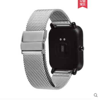 Металлический ремешок SIKAI 20 мм для Amazfit Bip Lite S U/ GTS 2 3 4 Mini / GTR (42 mm) / 2, Samsung Galaxy Watch / Active 2 (40 mm) / Gear S4 (42 mm), Huawei GT2 (42 mm) миланская петля на застежке Серебряный 1638P