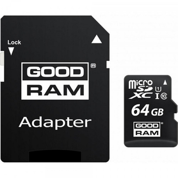 Карта памяти GoodRAM M1AA-0640R12 Secure Digital Micro 64Gb class10 UHS I Retail/Adapter