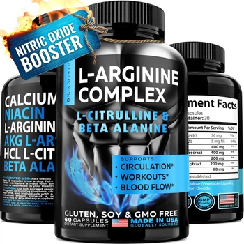 Добавка с оксидом азота для повышения производительности Raw Science L-Arginine L-Citrulline Complex 60 капсул