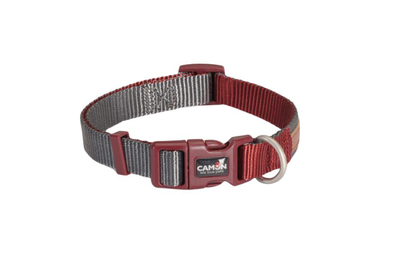 Нашийник для собак Camon Bicolor Сіро-Червоний 25 мм 48-66 см (8019808203935)