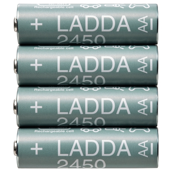 Аккумуляторные батареи HR06 AA 1.2V, 2450 мАч ІКЕА LADDA 505.046.92 4шт.