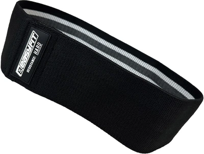 Тканинна гумка для фітнесу EasyFit HARD EF-1820-H 38 см посилена петля-еспандер для тренувань і спорту Чорна (56002935)