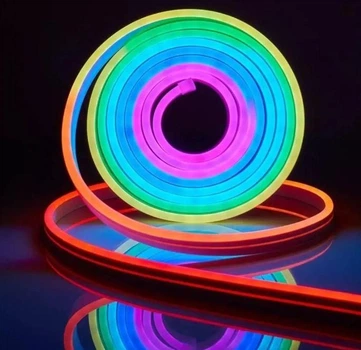 Умная неоновая светодиодная RGB лента 5м с WiFi Bluetooth с синхронизацией музыки (24 В, 120 светодиодов/м) приложение TUYA