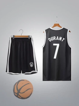 Форма баскетбольная детская Lion BROOKLYN NETS DURANT 7 цвет черный ХS – на 5-7 лет, рост 116-120 (CO-2268-XS)